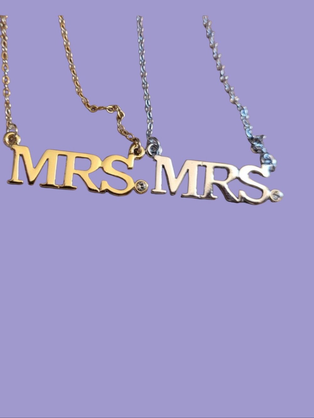 🥳4/$75!🥳 Wedding Gift! Dual-Tone MRS. Pendant Necklace — Gold Or Silver